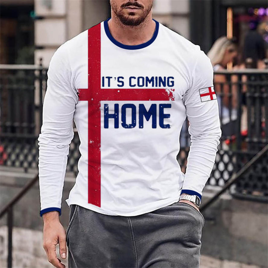 

Men's England Bring Football Home Print Long Sleeve T-Shirt