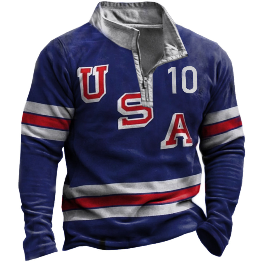 

Men's 2022 World Cup American Flag Print Soccer Sweatshirt
