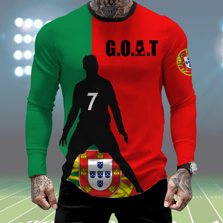 

Men's World Cup GOAT Portugal Soccer Print No. 7 Fan T-Shirt