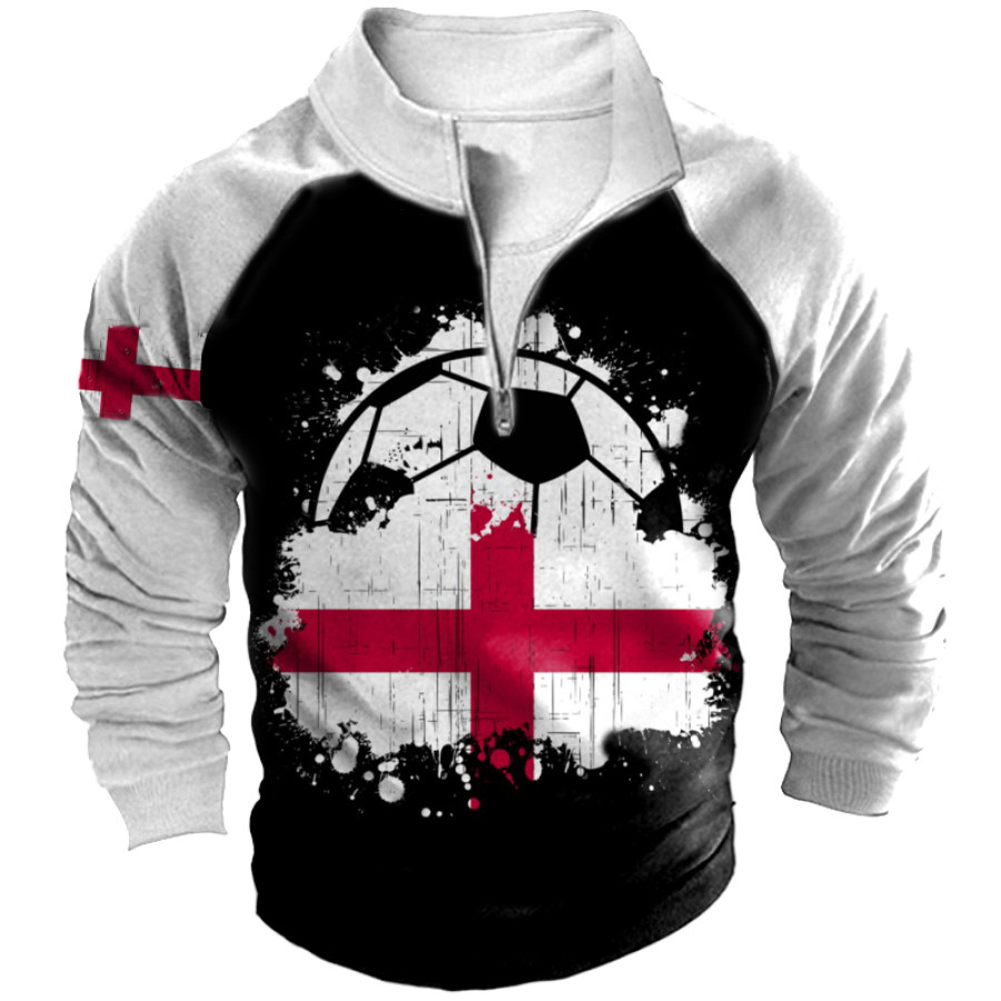 

Men's Vintage England Football World Cup Zip Turtleneck Sweatshirt