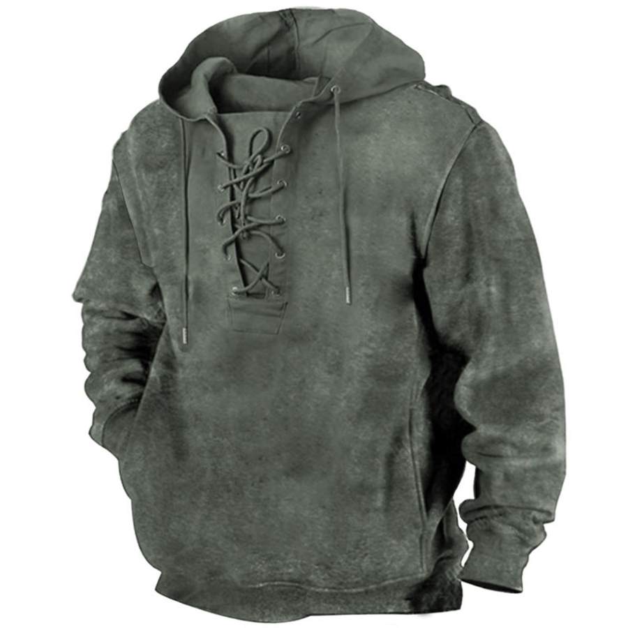 

Men's Outdoor Tactical Lace-Up Pocket Hoodie