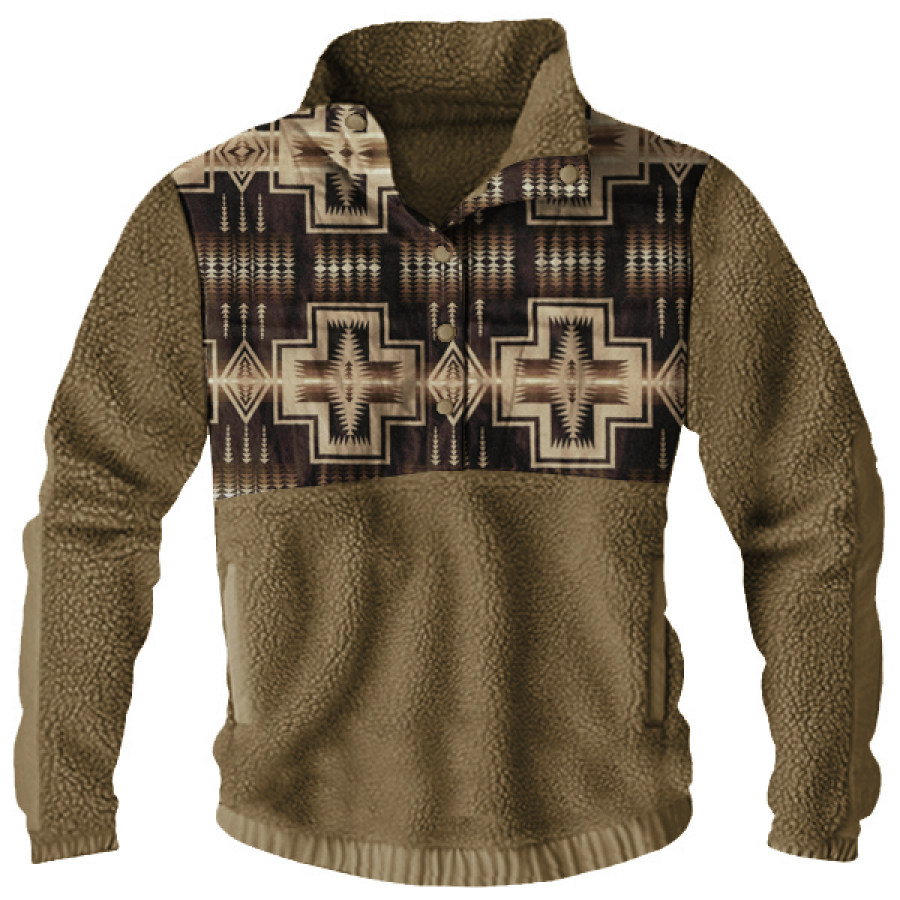 

Men's Winter Warm Fleece Aztec Sweatshirt