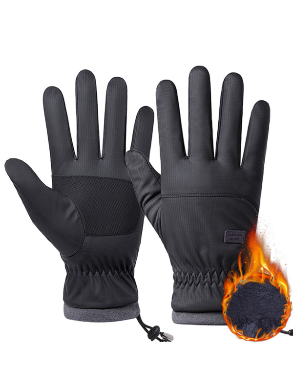 Men's Warm Fleece Non-slip Outdoor Sports Windproof Gloves