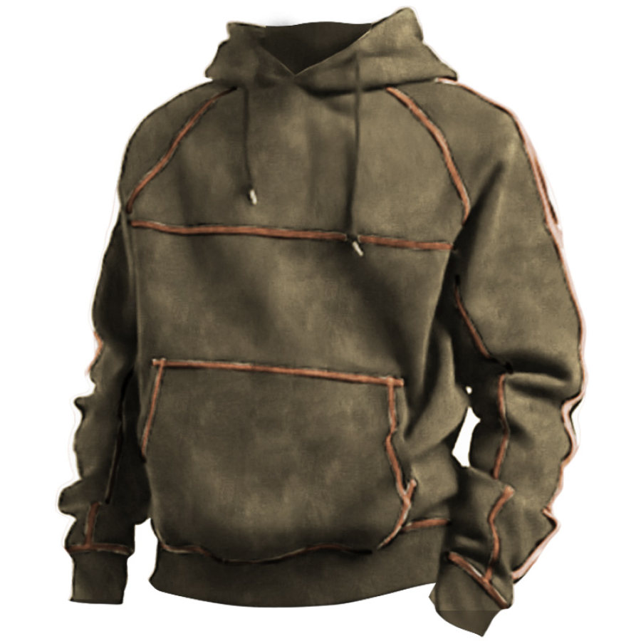 

Men's Vintage Contrast Outdoor Tactical Pocket Hoodie