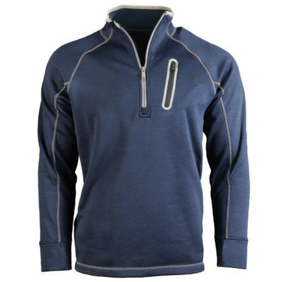 

Men's Zip Turtleneck Pocket Tactical Thermal Sweatshirt