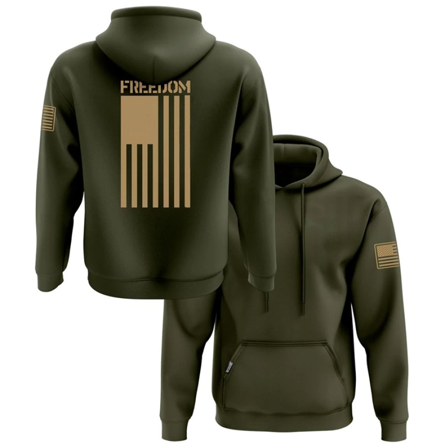 

Men's American Flag Freedom Military Veteran Graphic Print Hoodie