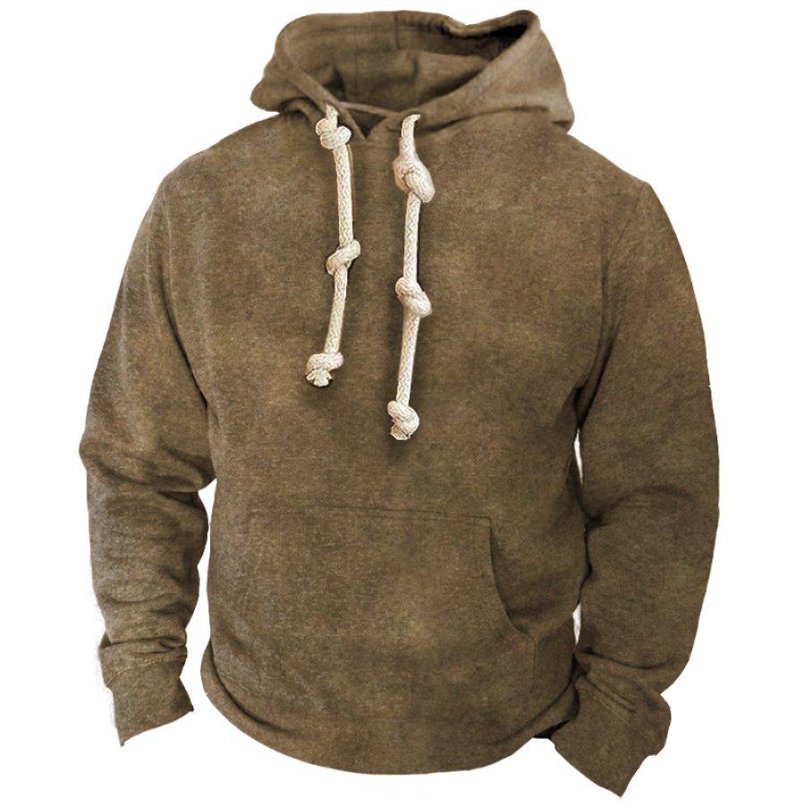 

Men's Vintage Drawstring Pocket Hoodie