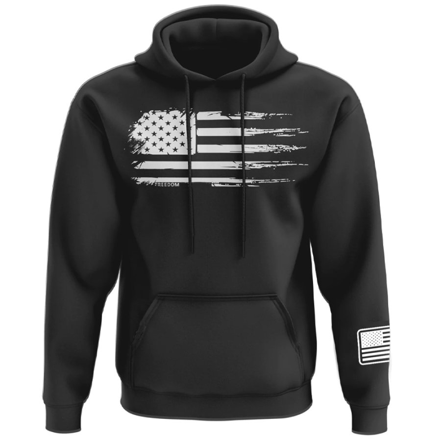 

Men's American Flag Freedom Military Veteran Graphic Print Hoodie
