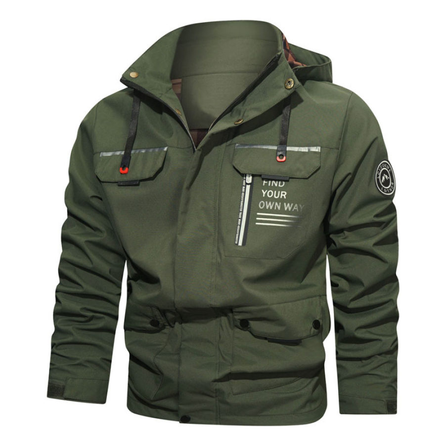 

Men's Outdoor Loose Sports Hooded Jacket Windbreaker