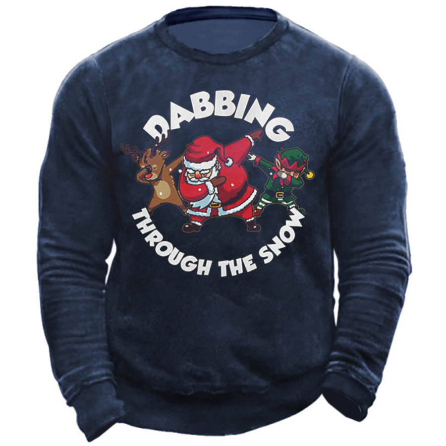 

Men's Father Christmas Print Crew Neck Sweatshirt