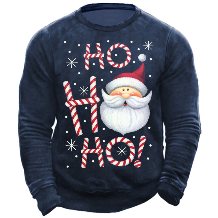 

Men's Father Christmas Print Crew Neck Sweatshirt