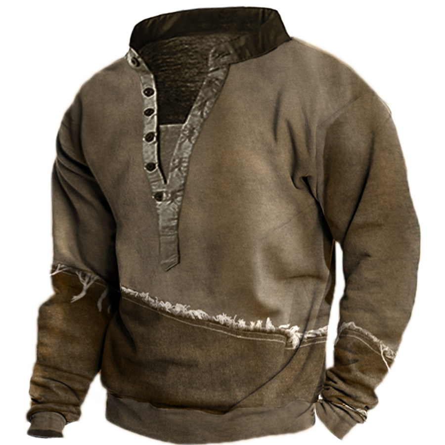 

Men's Vintage Distressed Long Sleeve Sweatshirt