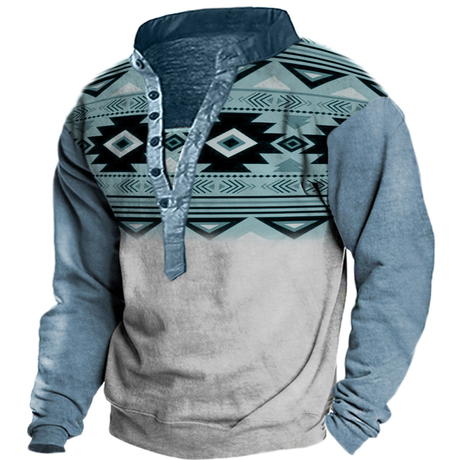 

Men's Retro Ethnic Pattern Long Sleeve Sweatshirt