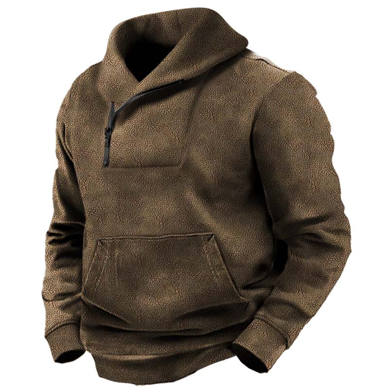 Men's Retro Outdoor Tactical Chic Fleece Warm Half-zip Sweatshirt