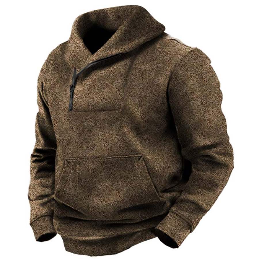 

Sudadera Retro Con Media Cremallera Y Forro Polar Táctico Para Exteriores Para Hombre