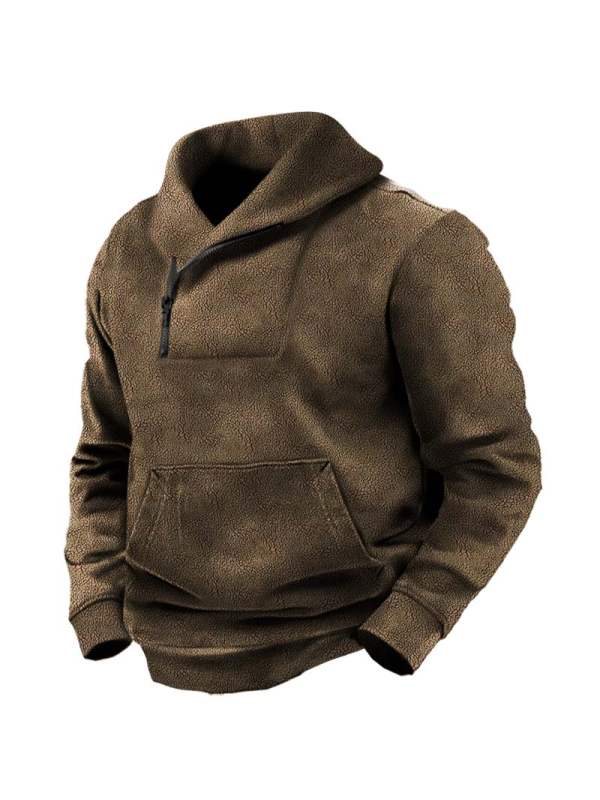 Men's Retro Outdoor Tactical Fleece Warm Half-Zip Sweatshirt