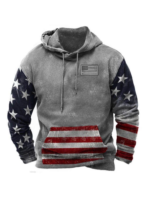 Men's Vintage American Flag Hoodie