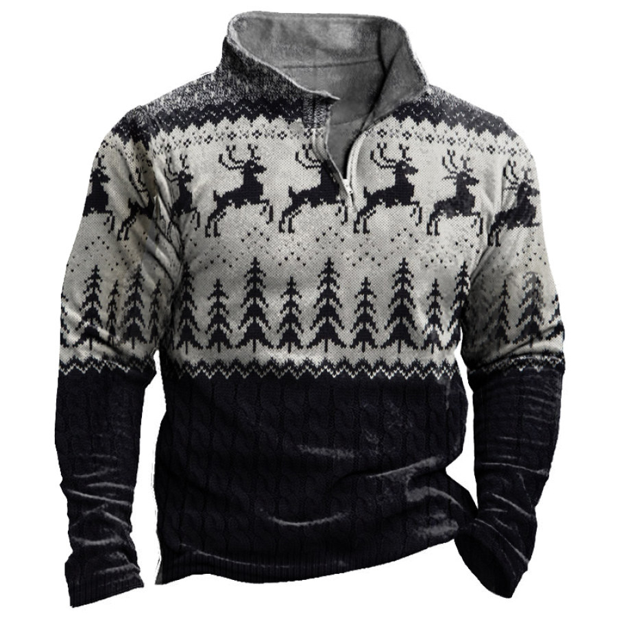 

Men's Christmas Lapel Sweatshirt