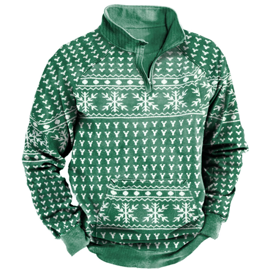 

Men's Christmas Lapel Sweatshirt