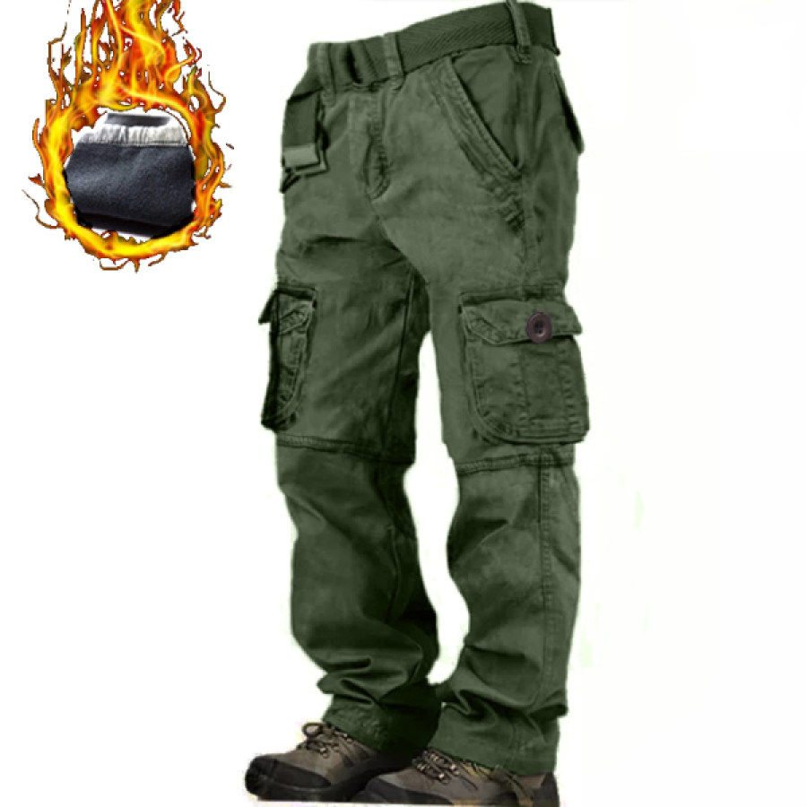 

Мужские флисовые теплые уличные тактические брюки-карго с несколькими карманами