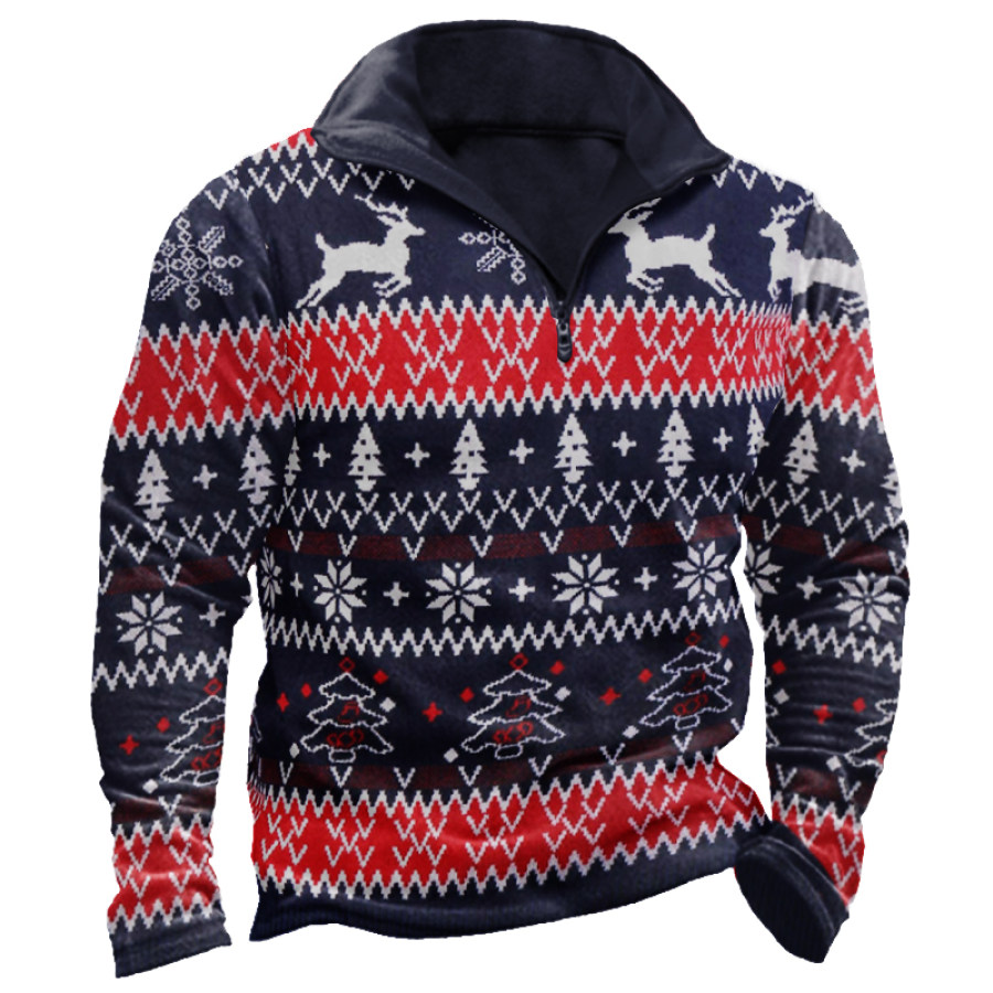 

Men's Christmas Lapel Sweatshirt