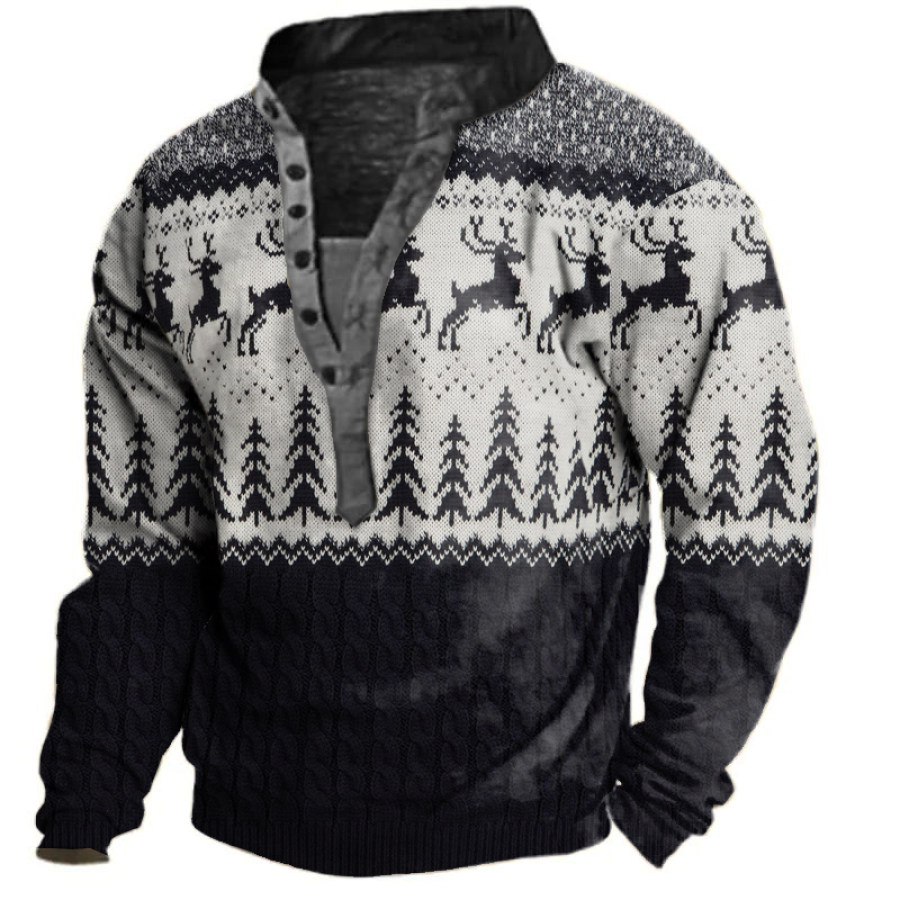 

Men's Christmas Henley Sweatshirt