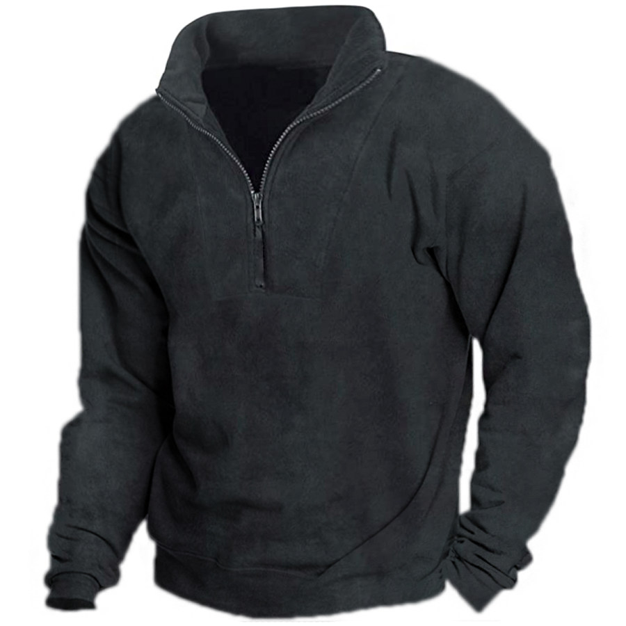 

Men's Vintage Distressed Zip Long Sleeve Sweatshirt