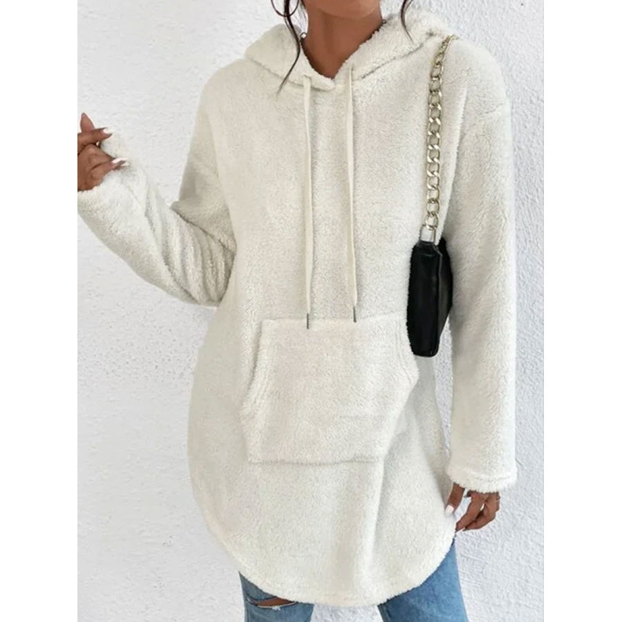

Casual Oversized Fleece Pocket Hoodie