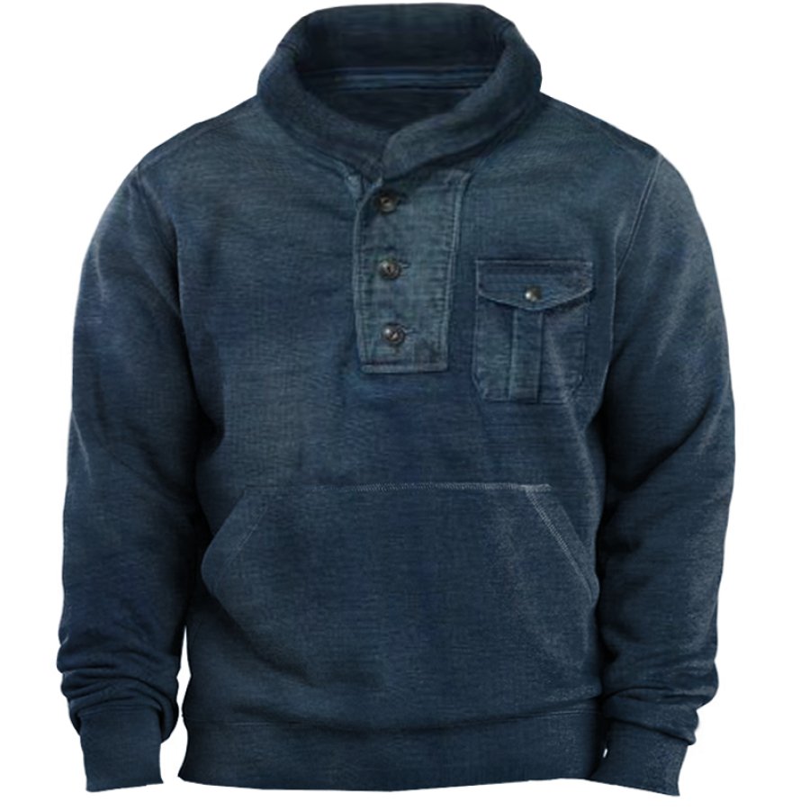 

Men's Vintage Pocket Turtleneck Sweatshirt