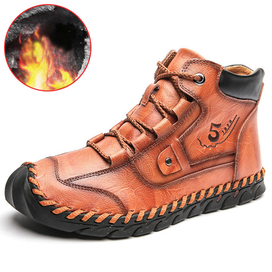 

Men's Genuine Leather Lace-up Fleece Warm Soft Boots