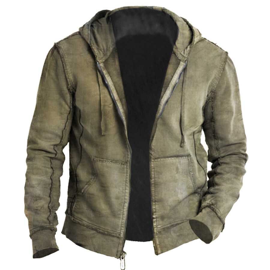 

Men's Vintage Hooded Zip Sweatshirt