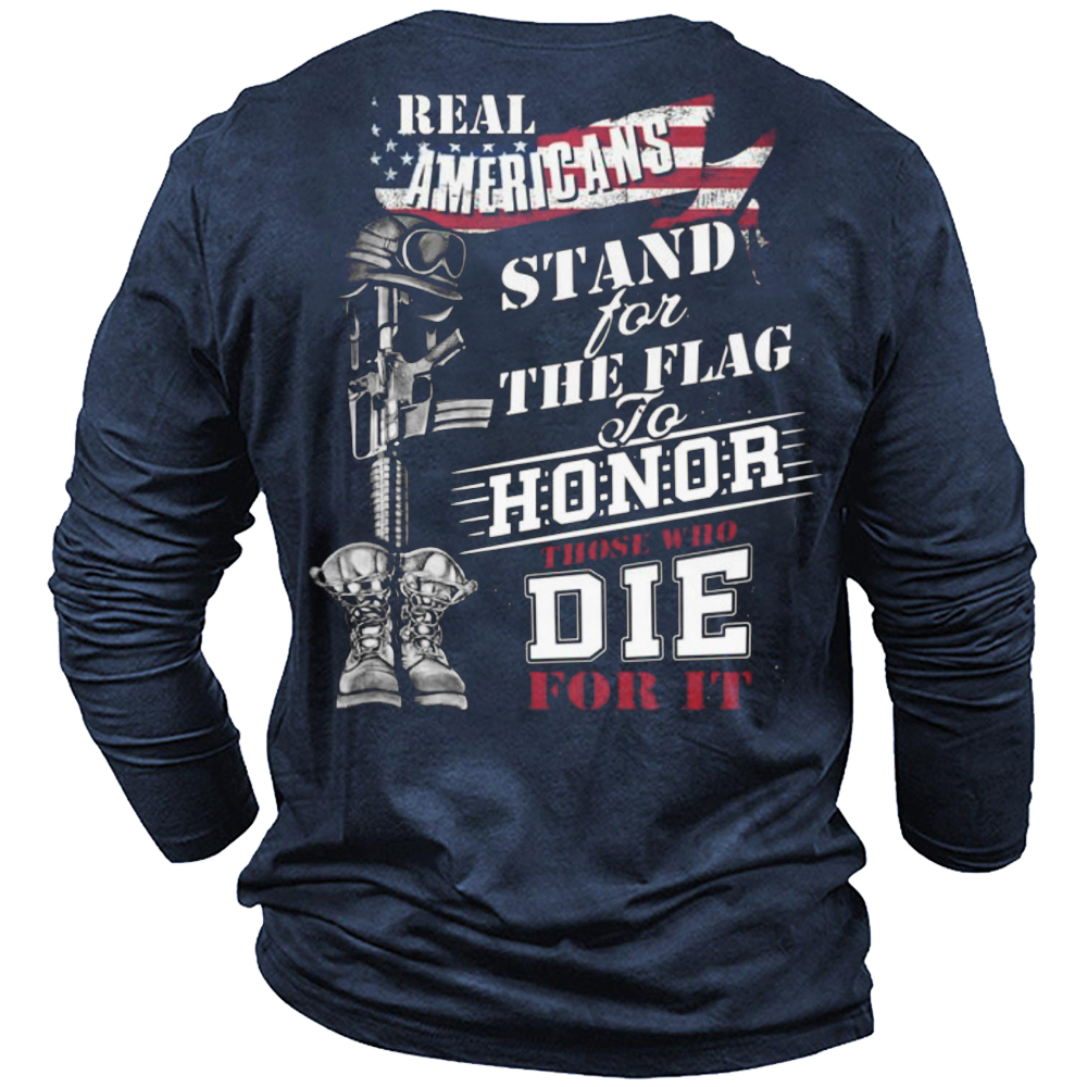 Real Americans Stand For Chic The Flag To Honor Those Whose Die For It Men's T-shirt