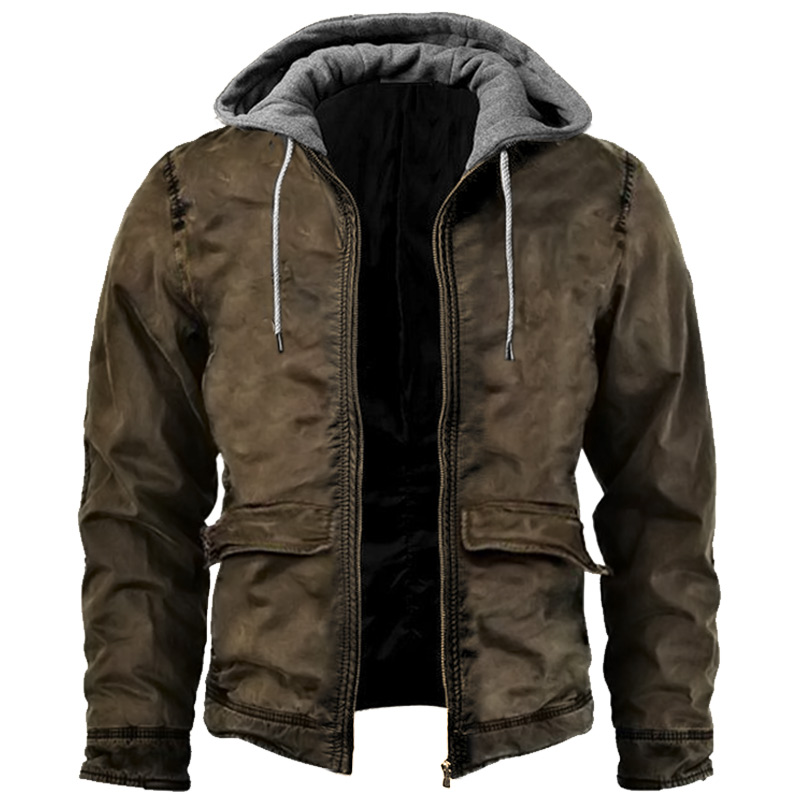 Men's Retro Outdoor Warm Chic Tactical Hooded Panel Jacket