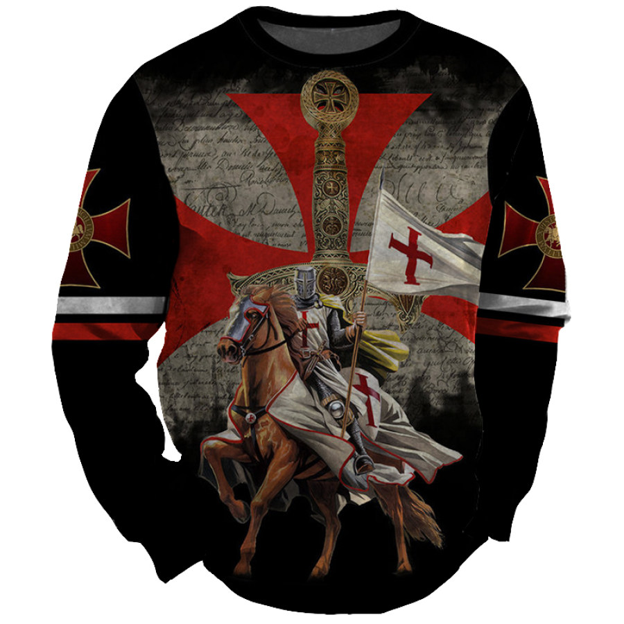 

Men's Vintage Templar Graphic Print Sweatshirt
