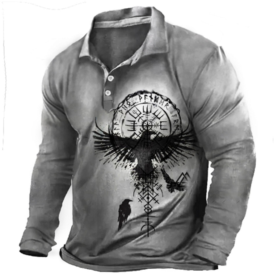 

Men's Vintage Viking Charms Print Tactical Polo Shirt