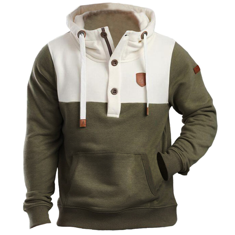 

Men's Outdoor Contrast Tactical Henley Hoodie