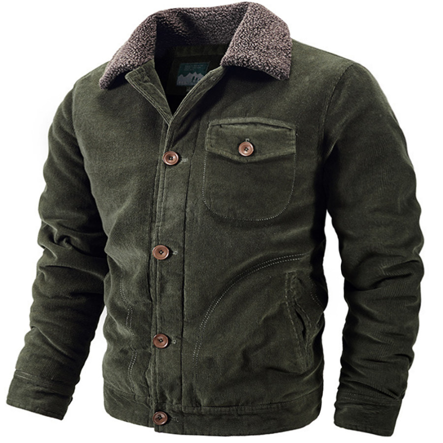 

Men's Outdoor Fleece Thickened Corduroy Jacket
