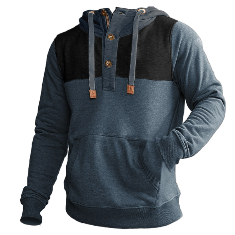 

Men's Casual Patchwork Pocket Hoodie