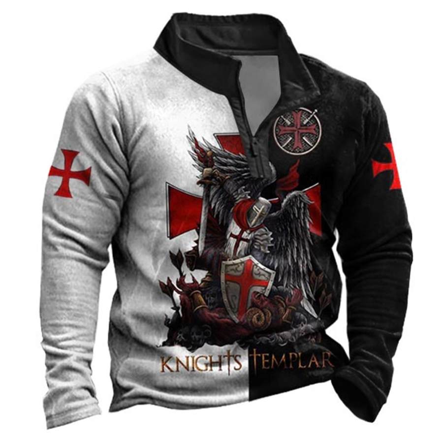 

Men's Outdoor Knights Templar Print Zipper Sweatshirt