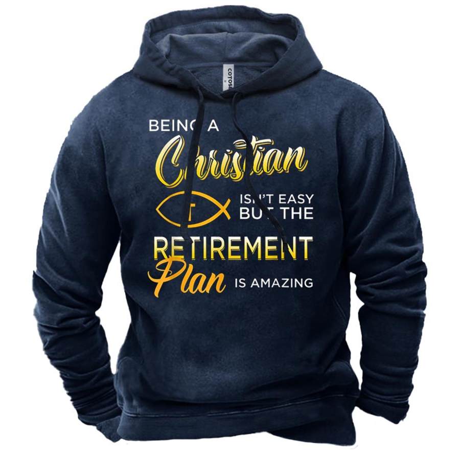 

Men's Christian Retirement Plan Is Amazing Print Hoodie