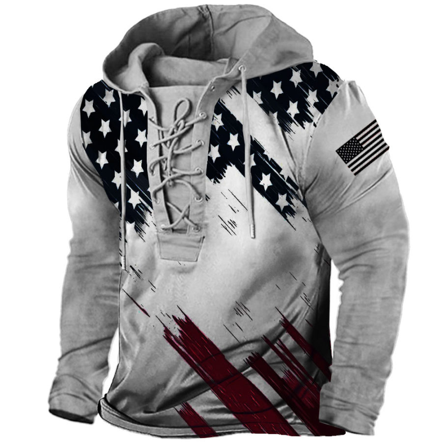 

Men's Vintage American Flag Hoodie