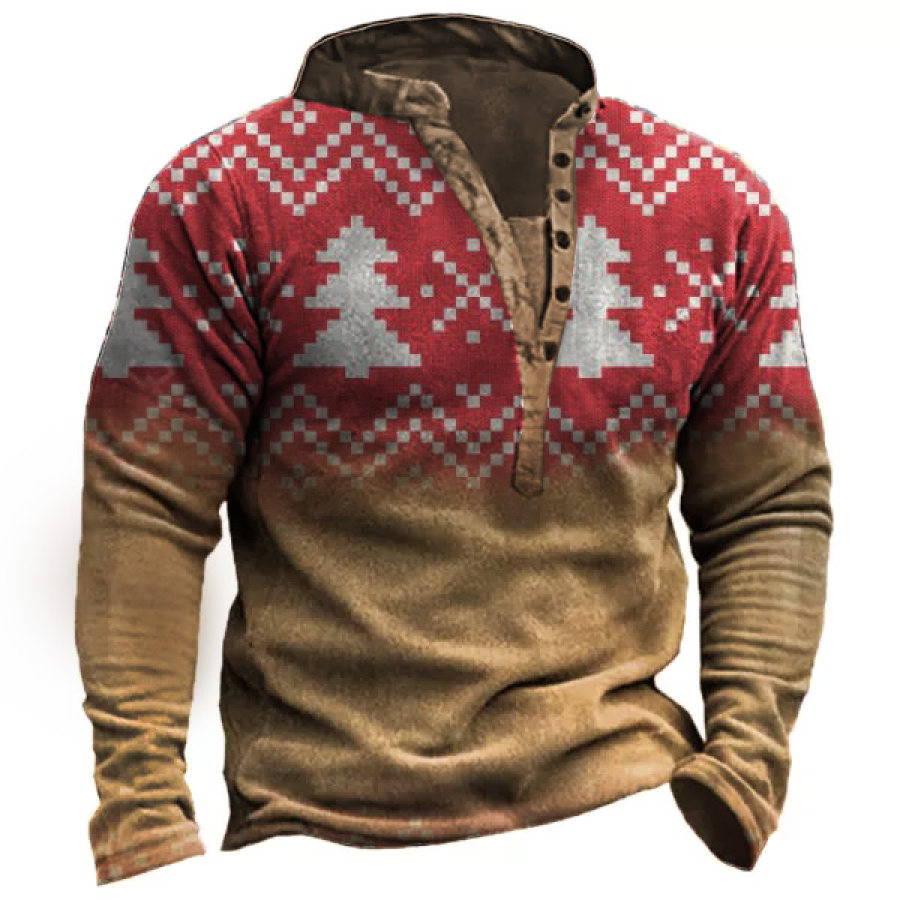 

Men's Outdoor Christmas Pattern Stitching Tooling Tactical Sweatshirt