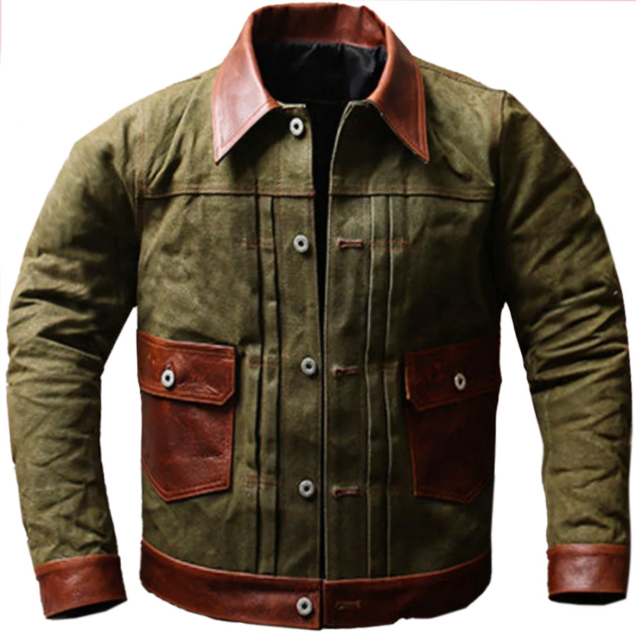 

Men's Outdoor Vintage Colorblock Cargo Jacket