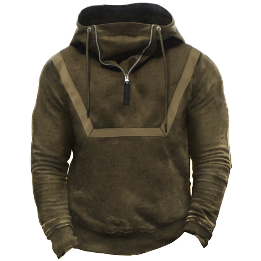

Men's Vintage Patchwork Outdoor Tactical Hoodie