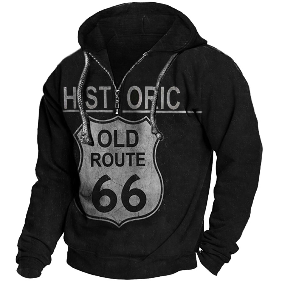

Men's Vintage Route 66 Road Trip Zip Hoodie
