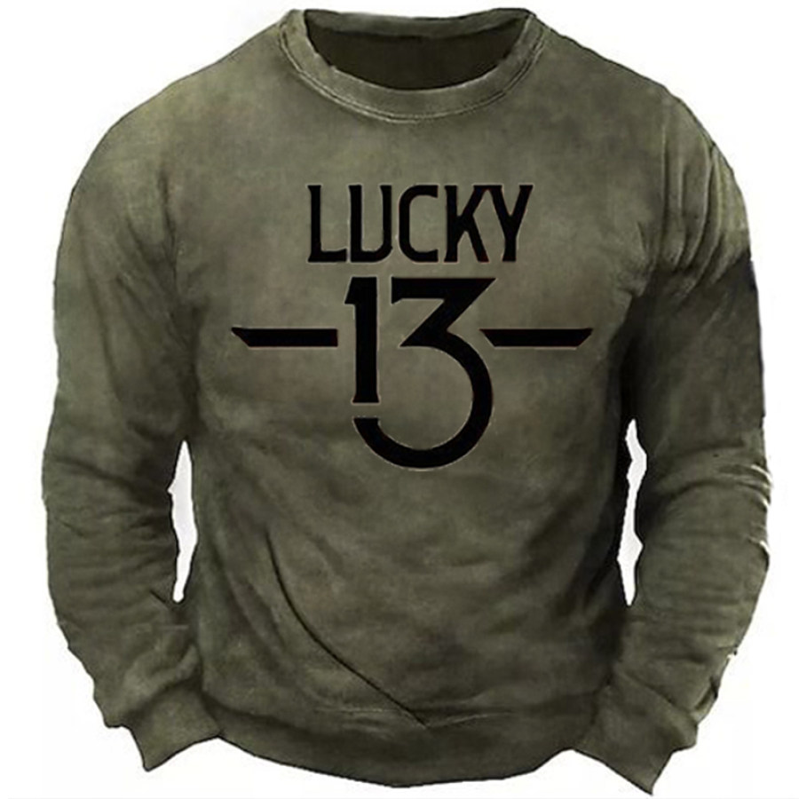 

Men's Vintage Lucky 13 Print Sweatshirt