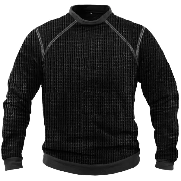 Men's Waffle Casual Sweatshirt - Cotosen.com