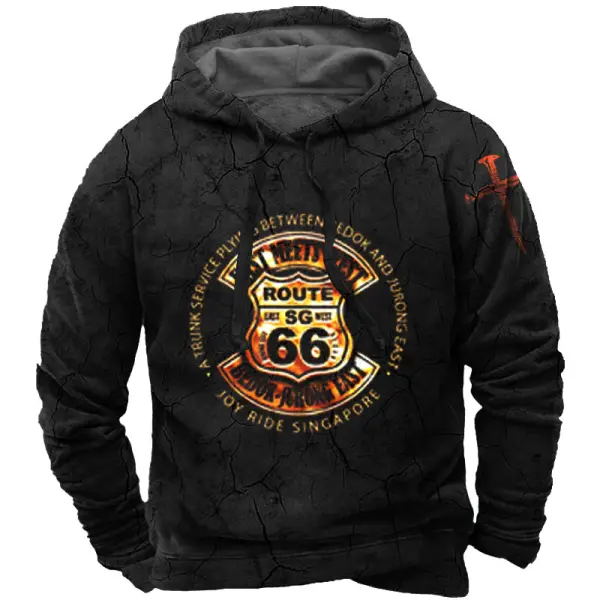Men's Route 66 Motorcycle Hoodie - Blaroken.com 