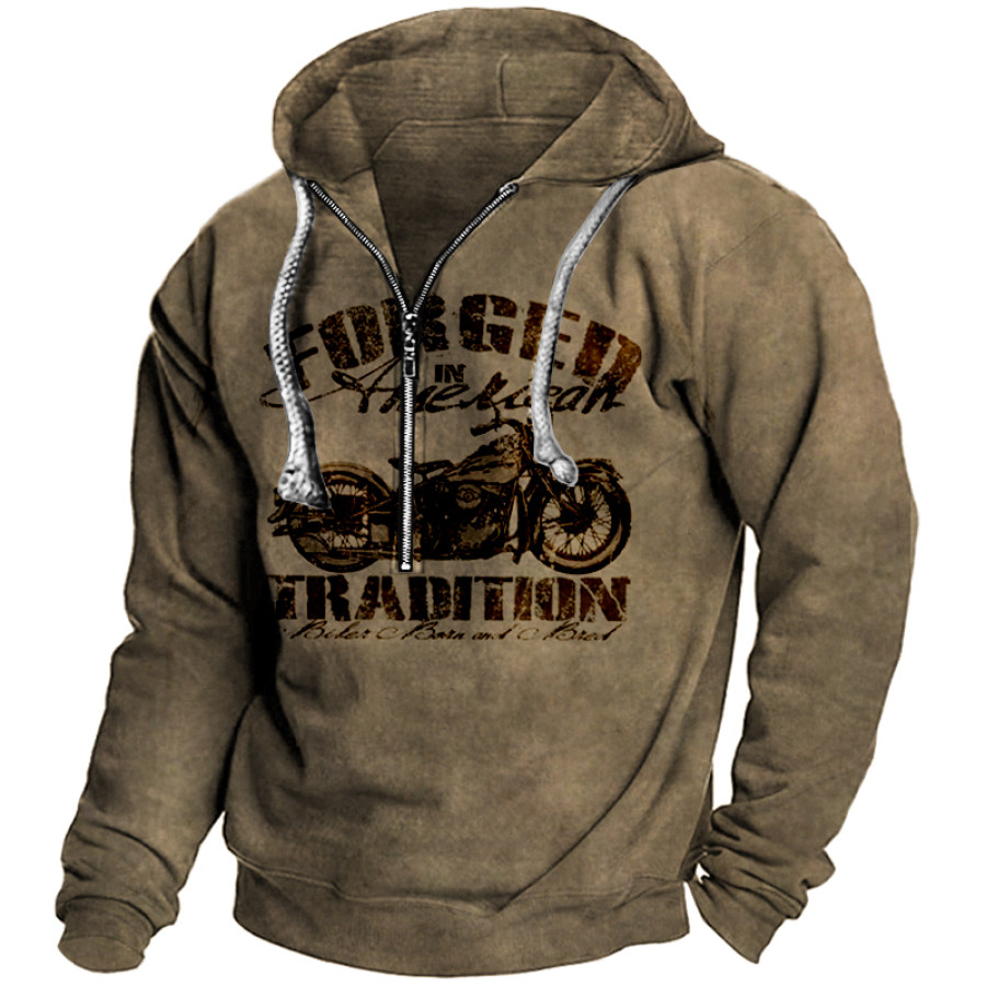 

Men's Retro Motorcycle Road Trip Zip Hoodie