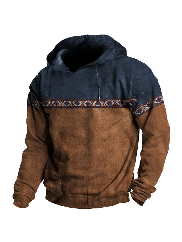 Men's Colorblock Aztec Hoodie